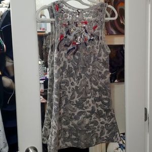 Free people crocheted & beaded tank